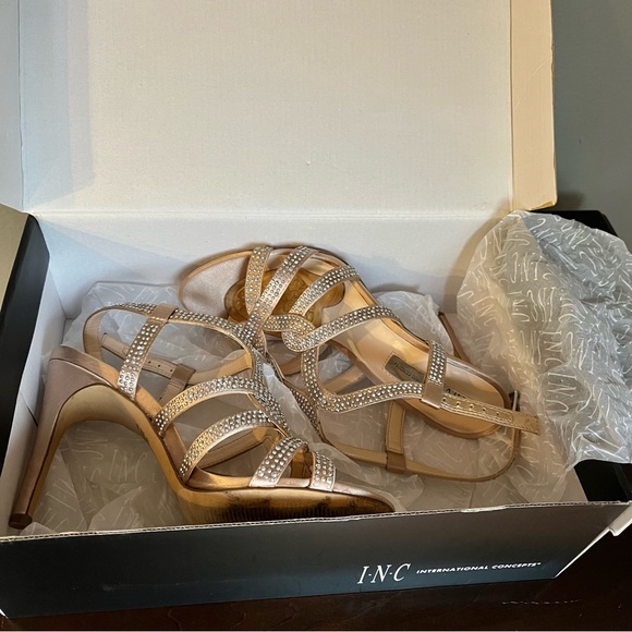 INC Crystal Blush Satin Rhinestones Heels - Picture 4 of 6